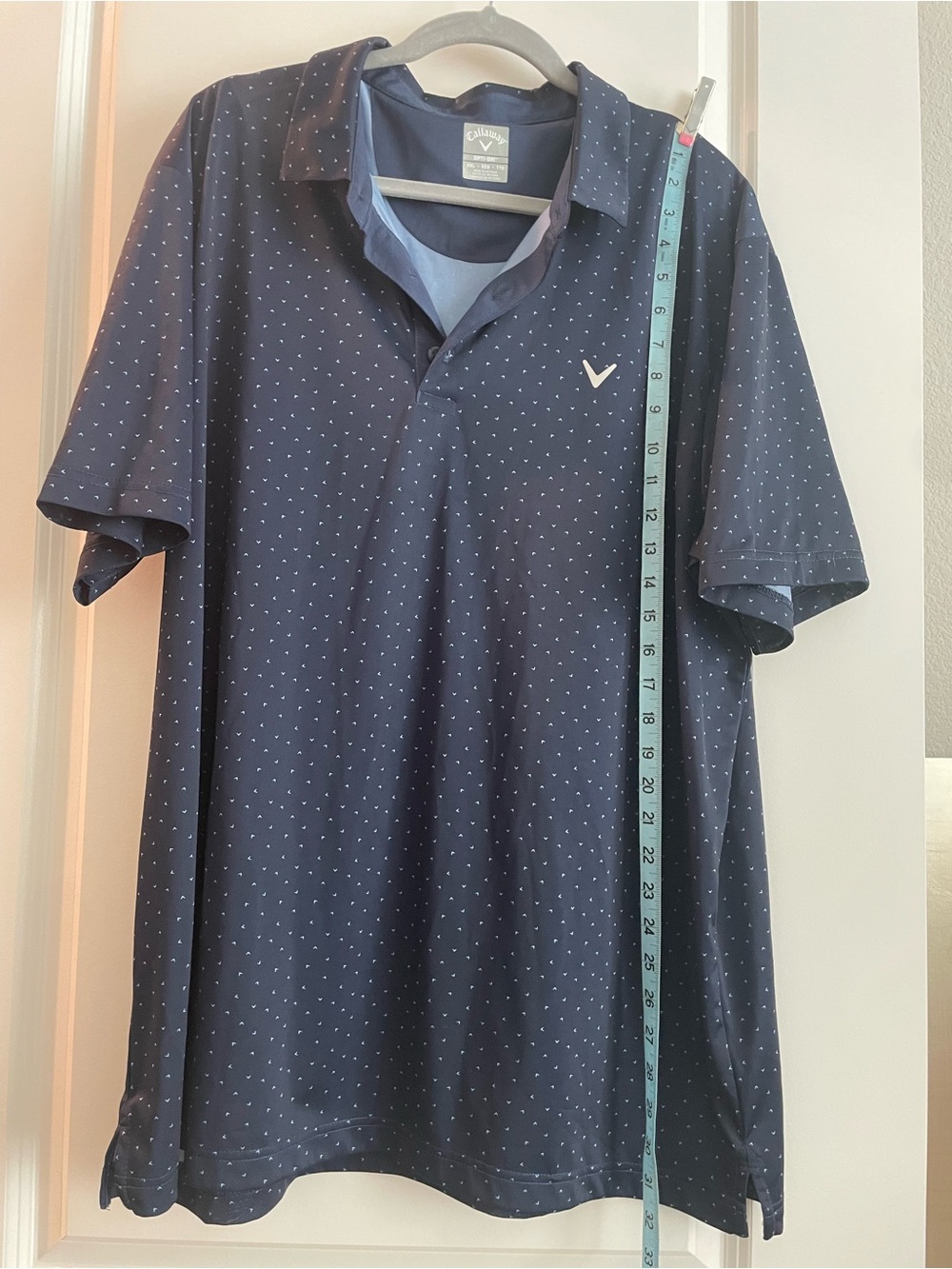 Callaway Men’s Navy Polo with White Microdots